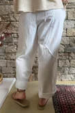 Rustic Nature Linen Blend Barrel Pant White